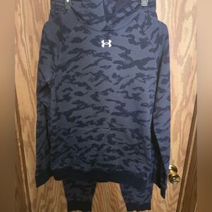 Under Armour Blue Camo Pullover Hoodie And Matching Pants